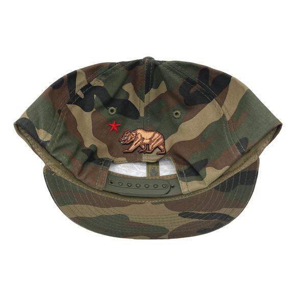 California Republic Cali Bear Flag Flat Bill Snapback Cap Hat Camo Brown Bear - Picture 4 of 4